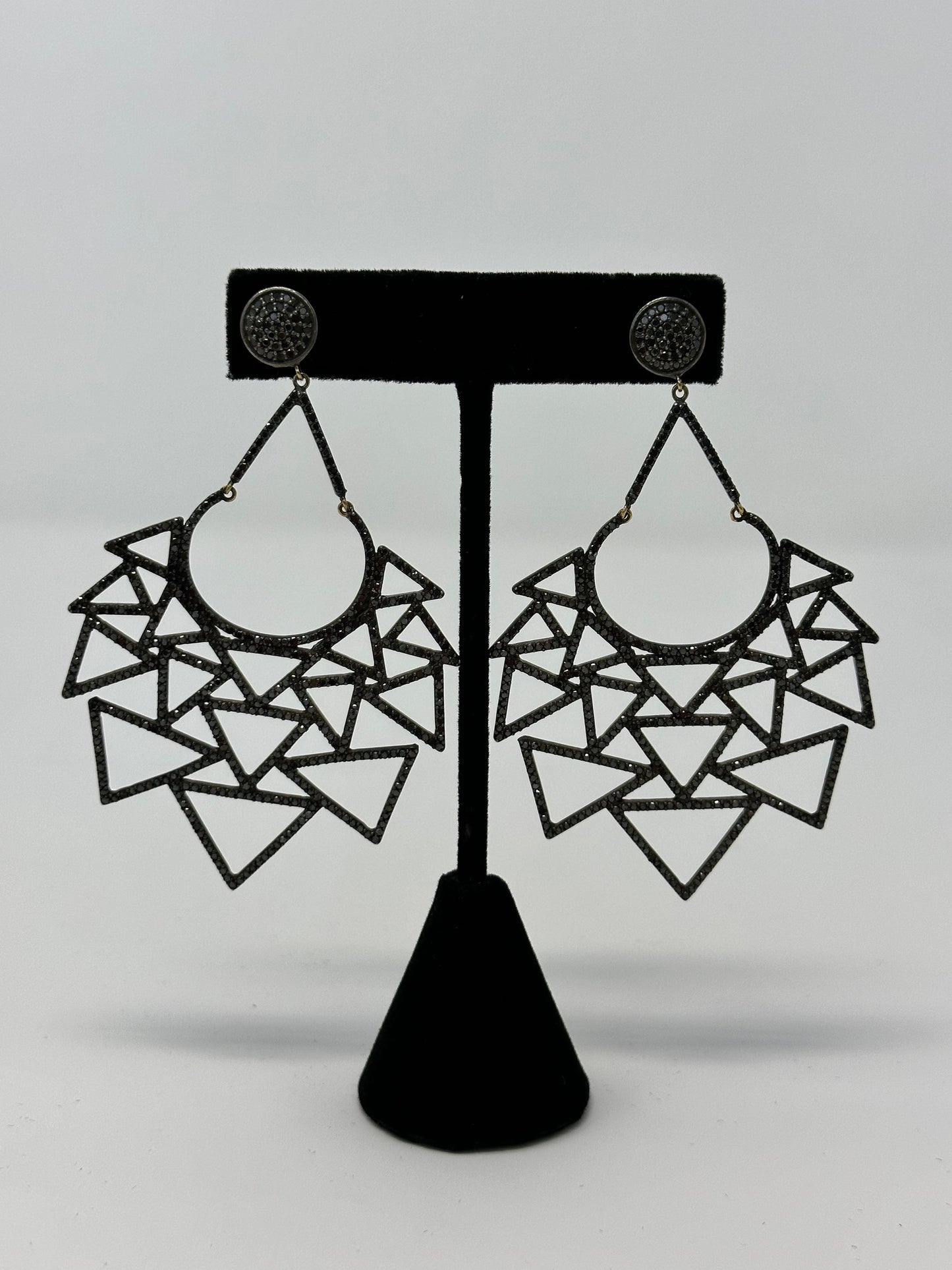 Sterling-Silver-Black-Spinal-Earring